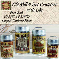 Canisters Set of 4 Old Mill with Lids