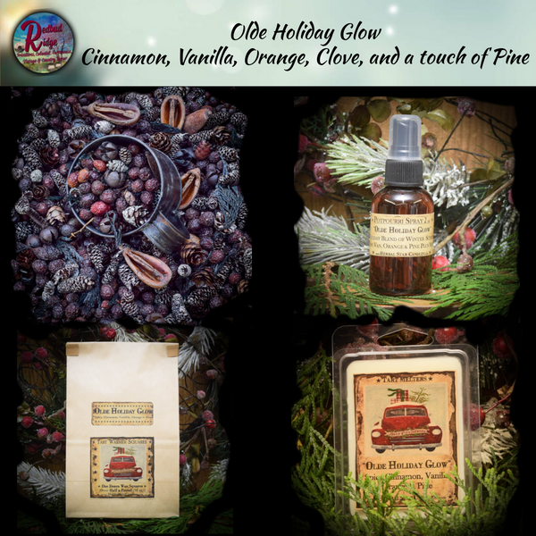 Christmas Olde Holiday Glow Potpourri Fixins', Refreshing Oil, Tart Crumbles or Tart Cubes