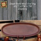 Simple Rustic Wood Oval Large Tray 20.5"