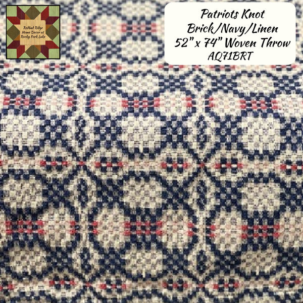 Patriots Knot Brick/Navy/Linen Woven Throw 52" x 74"