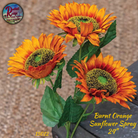 Burnt Orange Sunflower Spray 24"H