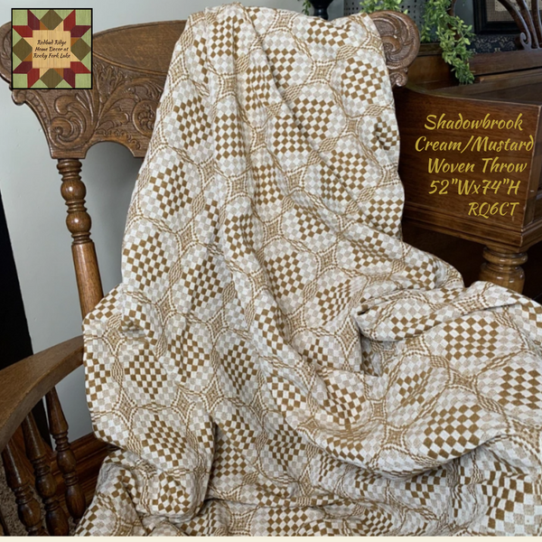 Shadowbrook Mustard & Cream Woven Throw Blanket