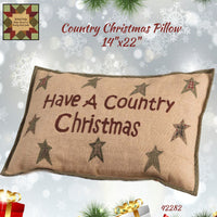 Country Christmas Pillow 14"x22"