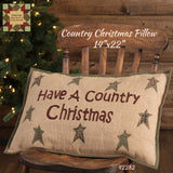 Country Christmas Pillow 14"x22"