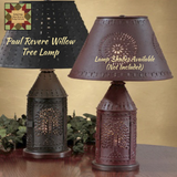 Paul Revere Punch Tin Willow Tree Lamp with Night Light
