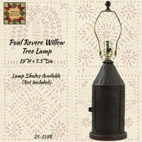 Paul Revere Punch Tin Willow Tree Lamp with Night Light