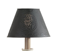 Lamp Shade Star Punch Tin Black or Cranberry Lamp Shade   6" Clip