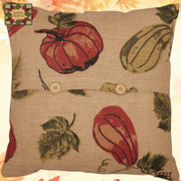 Fall Harvest Garden Jute Burlap Natural Pillow or Table Mat/Napkin