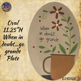 Plate Oval Stop and Smell the Coffee 11.25"H 2 Styles