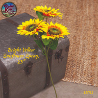 Bright Yellow Sunflower Spray, 25"