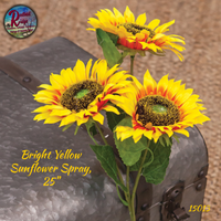 Bright Yellow Sunflower Spray, 25"