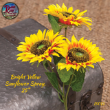 Bright Yellow Sunflower Spray, 25"