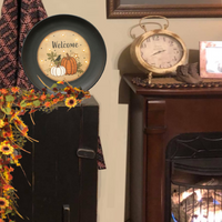 Fall Plate LED Pumpkin Patch, Including Stand