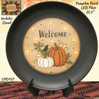 Fall Plate LED Pumpkin Patch, Including Stand