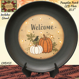 Fall Plate LED Pumpkin Patch, Including Stand