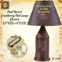 Paul Revere Punch Tin Willow Tree Lamp with Night Light