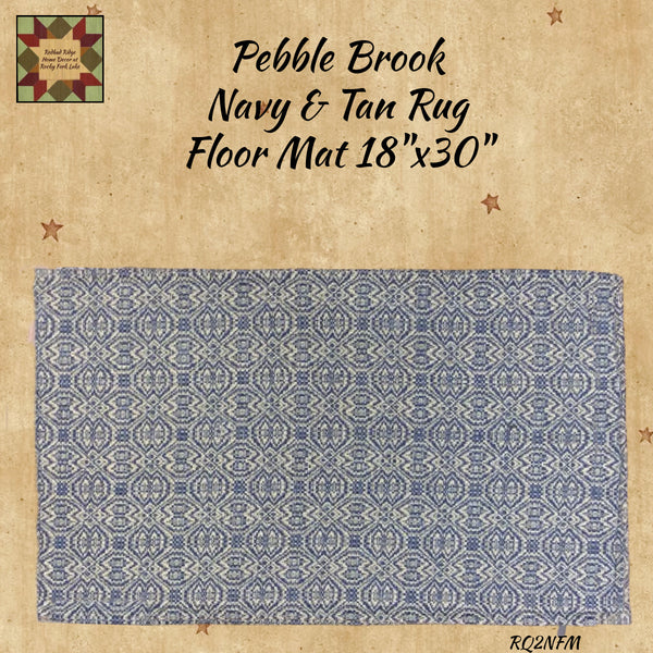 *Pebble Brook Navy & Tan Floor Mat Rug