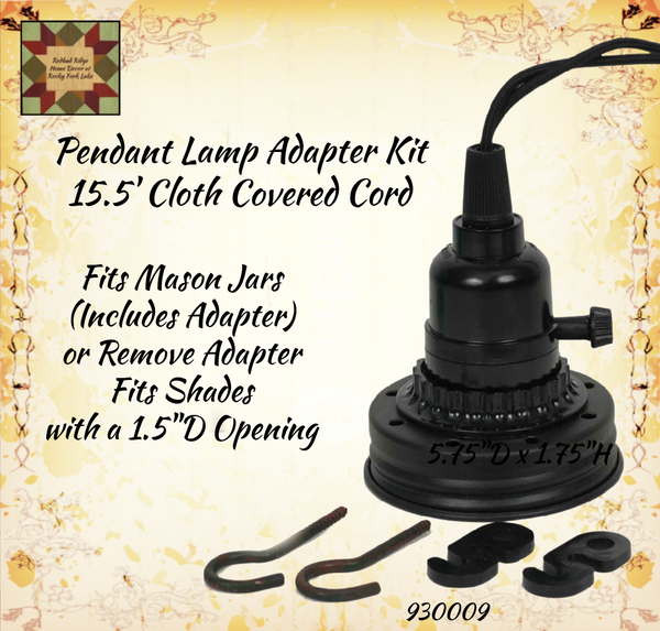 Pendant Lamp Adapter Kit 15.5' Cloth Covered Cord