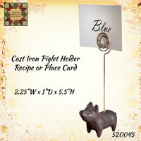 Piglet Cast Iron Recipe/Place Card Holder