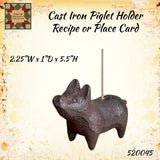 Piglet Cast Iron Recipe/Place Card Holder
