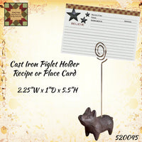 Piglet Cast Iron Recipe/Place Card Holder