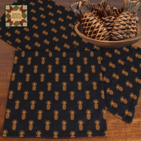 Pineapple Town Black Jacquard Runner Towel