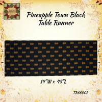Pineapple Town Black Jacquard Runner Towel