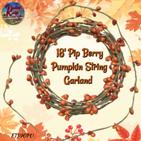 Pip Berry String Garland - Pumpkin 18ft Long