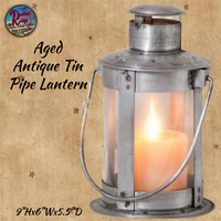 Aged Antique Tin Pipe Lantern