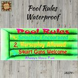 Pool Rules Waterproof Canvas Sign