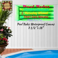 Pool Rules Waterproof Canvas Sign