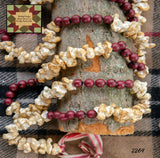 Garland Popcorn Cranberry 9' Long