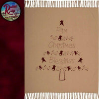 Prim Christmas Blessings with Stars Woven Throw 50"x60"