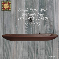Simple Rustic Wood Rectangle Tray 17"