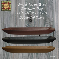Simple Rustic Wood Rectangle Tray 17"