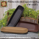 Primitive Colors Wood Squared Oval Tray 12.75"L