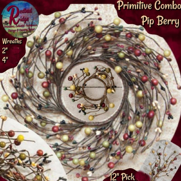 Primitive Combo Berries Wreaths & Pick