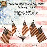 Americana Flag Wall Mount Including 5 Flags