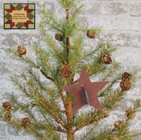 Stars Rusty Primitive Hanging with Candle 3" or 5"