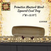 Primitive Colors Wood Squared Oval Tray 12.75"L