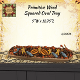 Primitive Colors Wood Squared Oval Tray 12.75"L