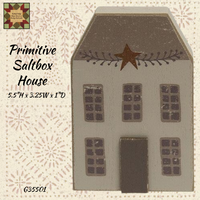Distressed Primitive Saltbox House 5.5"H