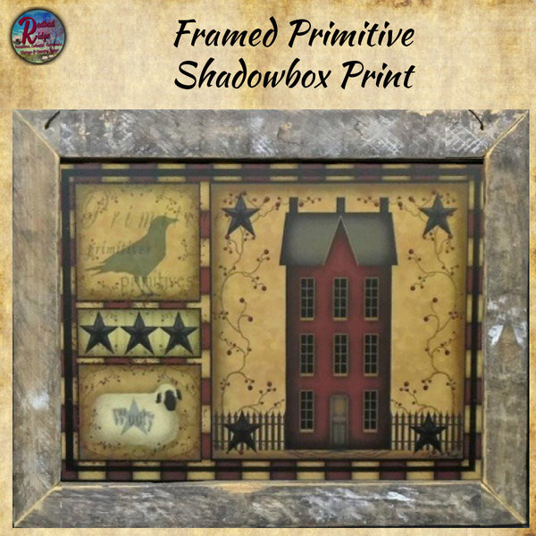 Rustic Framed Primitive Shadowbox Print