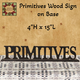 Primitives Black Wood Sign on Base