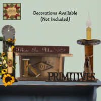 Primitives Black Wood Sign on Base