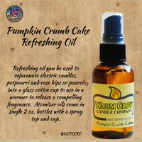 Scented Pumpkin Crumb Cake Candles Pillar, Loaf Potpourri Fixins' & Refreshing Oil