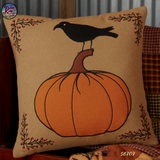 Fall Pillow Heritage Farms Pumpkin and Crow 18x18