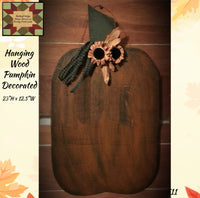 Pumpkin Crow Wood Decorated Large 23"H Sign