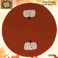 Fall Runner, Candle Mat or Towel Penney Pumpkin Embroidered