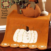 Fall Runner, Candle Mat or Towel Penney Pumpkin Embroidered